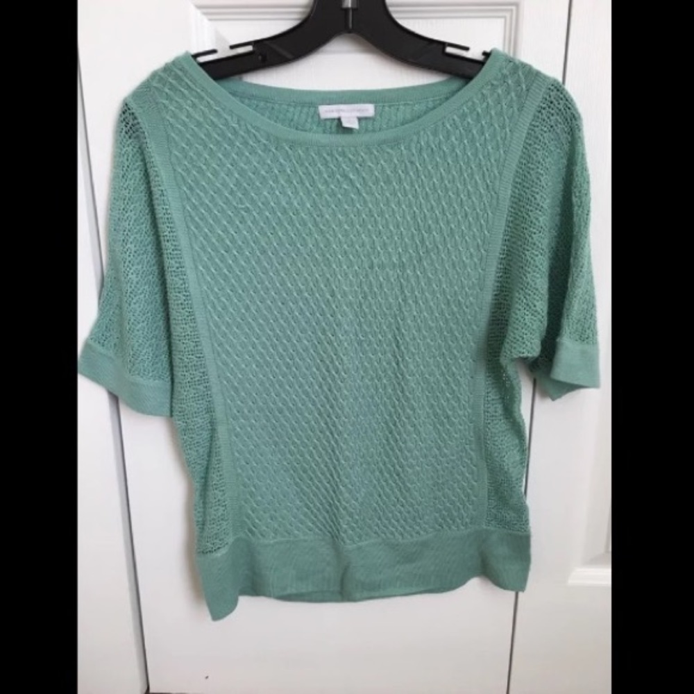 NY&C mint green pointelle knit sweater, size XS